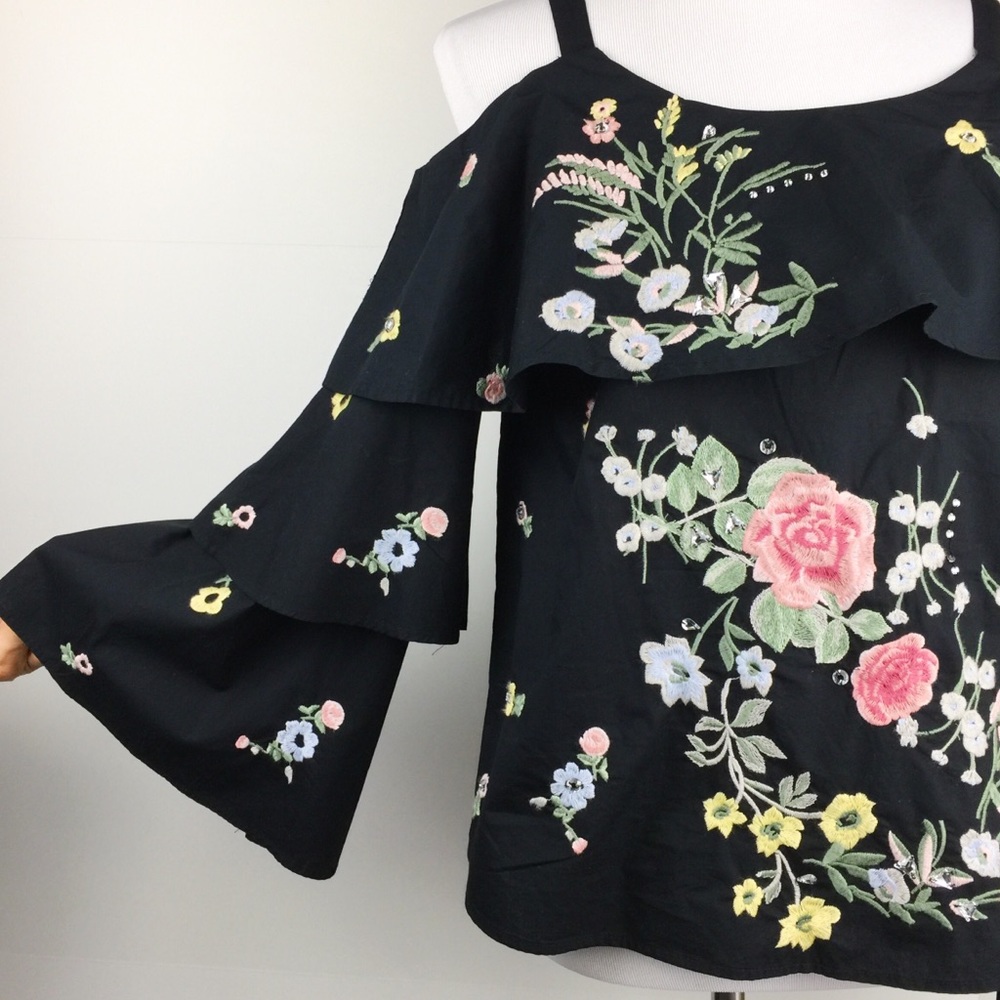 International Concepts Floral Off Shoulder Top - Picture 1 of 8